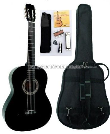 MSA fekete klasszikus gitár sok kiegészítővel, C21
