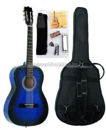 MSA kék klasszikus gitár sok kiegészítővel, C23