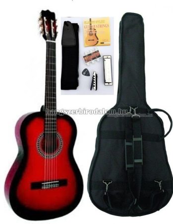MSA piros klasszikus gitár sok kiegészítővel, C24