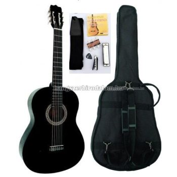   MSA fekete klasszikus balkezes gitár sok kiegészítővel, C21L