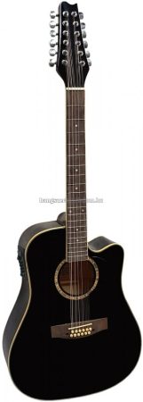 MSA 12 húros elektro-akusztikus gitár, fekete színű