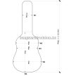 SD200-A - Ívelt tetejű keménytok SNOWFLAKE borítással akusztikus gitárokhoz