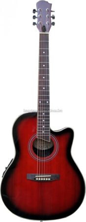 MSA Roundback elektroakusztikus gitár, piros