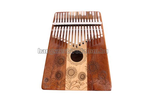 Ambiente KC-17 kalimba, 17 hang, barna fényes, virágminta